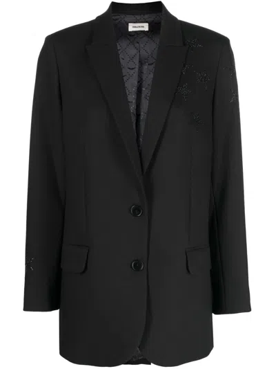 Zadig & Voltaire Zadig&voltaire Viva Strass Star Perm Clothing In Black