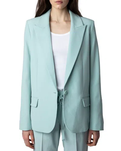 Zadig & Voltaire Voyage Crepe Blazer In Blue