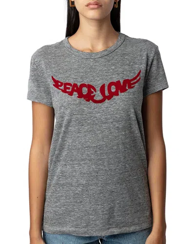 Zadig & Voltaire Walk Peace&love Shirt In Gray