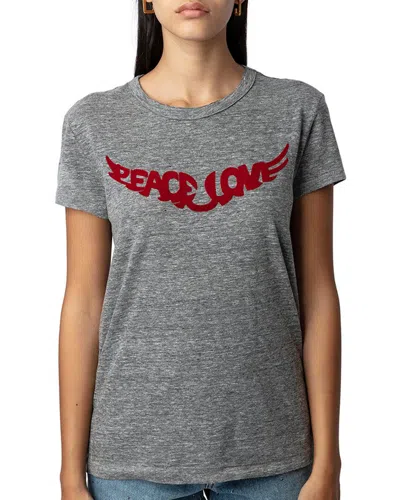 Zadig & Voltaire Woman T-shirt Grey Size Xs Cotton, Recycled Polyester