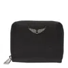 Zadig & Voltaire Mini Textured Finish Wallet In Black