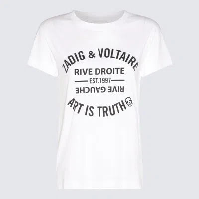 ZADIG & VOLTAIRE ZADIG&VOLTAIRE WHITE AND BLACK COTTON T-SHIRT