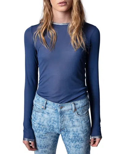 Zadig & Voltaire Willy Foil T-shirt In Blue