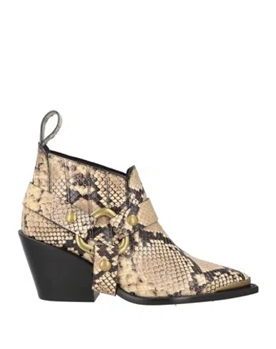 Zadig & Voltaire Woman Ankle Boots Beige Size 8 Leather
