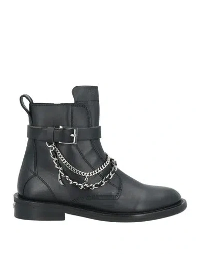 ZADIG & VOLTAIRE ZADIG & VOLTAIRE WOMAN ANKLE BOOTS BLACK SIZE 8 LAMBSKIN