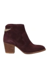 Zadig & Voltaire Woman Ankle Boots Plum Size 7 Leather In Purple