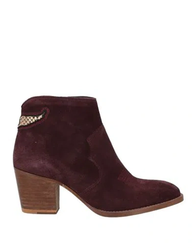 Zadig & Voltaire Woman Ankle Boots Plum Size 7 Leather In Purple