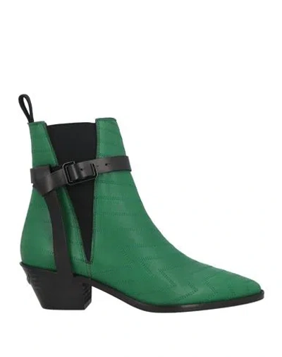 Zadig & Voltaire Woman Ankle Boots Green Size 11 Leather