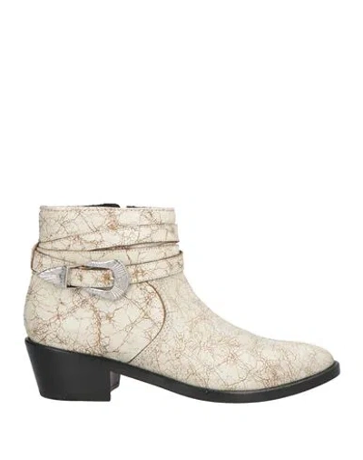 Zadig & Voltaire Woman Ankle Boots Ivory Size 10 Leather In White