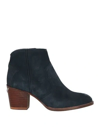 Zadig & Voltaire Woman Ankle Boots Navy Size 6 Leather In Navy Blue