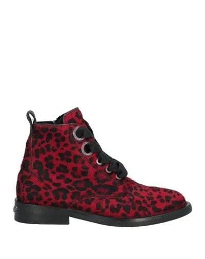 Zadig & Voltaire Woman Ankle Boots Red Size 6 Leather