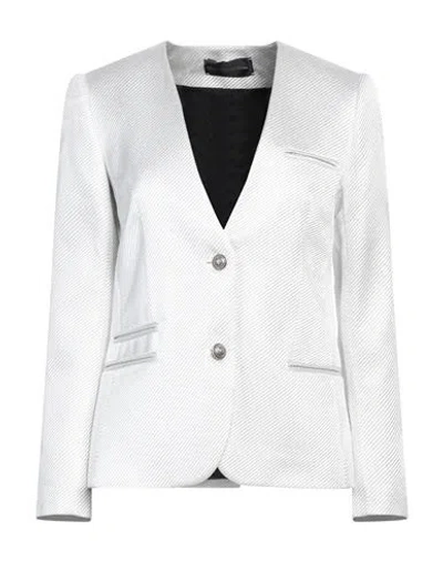 Zadig & Voltaire Woman Blazer Off White Size 6 Cotton, Acrylic, Polyester, Polyamide In Gray