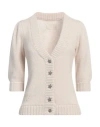 Zadig & Voltaire Woman Cardigan Cream Size M Recycled Cashmere, Cashmere, Wool In White