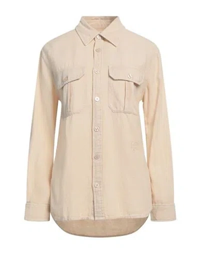 Zadig & Voltaire Woman Denim Shirt Beige Size M Cotton