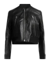 Zadig & Voltaire Woman Jacket Black Size M Cowhide, Polyester, Elastane In Black