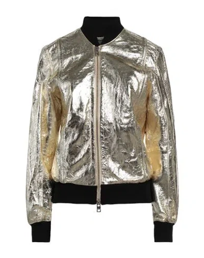 Zadig & Voltaire Woman Jacket Gold Size M Goat Skin