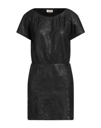 Zadig & Voltaire Rexa Crinkled Leather Dress In Noir | ModeSens
