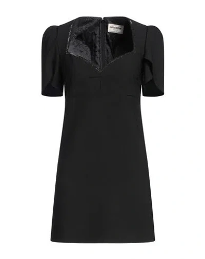 Zadig & Voltaire Woman Mini Dress Black Size M Polyester, Acetate