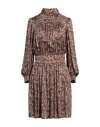 Zadig & Voltaire Woman Mini Dress Dark Brown Size M Viscose In Brown