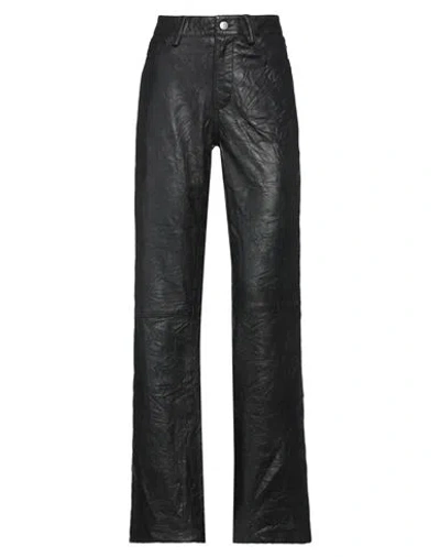 ZADIG & VOLTAIRE ZADIG & VOLTAIRE WOMAN PANTS BLACK SIZE 8 LAMBSKIN