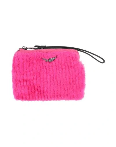 Zadig & Voltaire Woman Pouch Fuchsia Size - Cowhide, Shearling In Pink