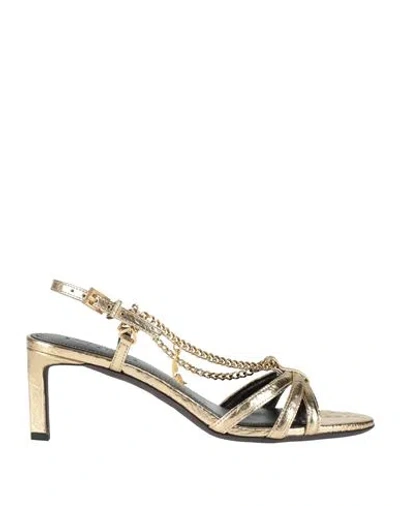 Zadig & Voltaire 80mm Chain-detail Open-toe Sandals In Gold