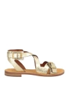 Zadig & Voltaire Woman Sandals Gold Size 8 Leather In Gold