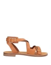 Zadig & Voltaire Woman Sandals Tan Size 8 Leather In Brown