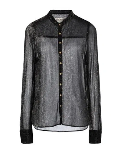 Zadig & Voltaire Woman Shirt Black Size S Polyester, Metallic Fiber