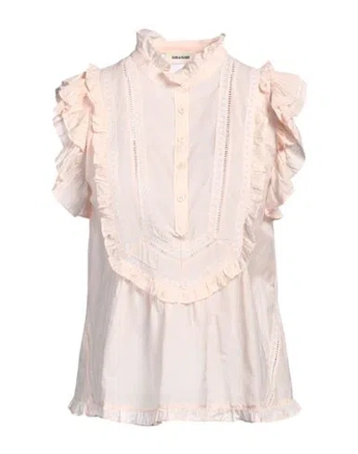 Zadig & Voltaire Woman Shirt Blush Size L Cotton, Viscose, Polyamide In Pink