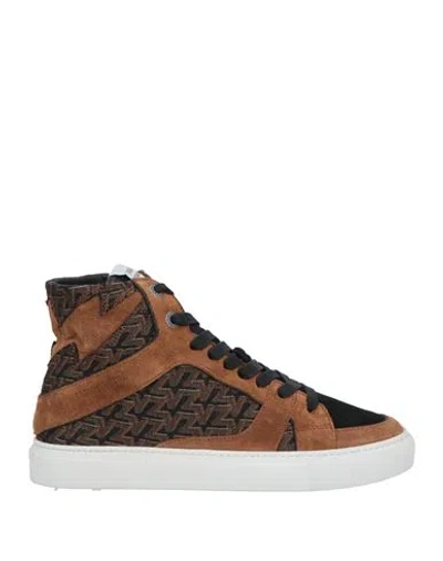 Zadig & Voltaire Woman Sneakers Camel Size 8 Leather, Polyester In Beige
