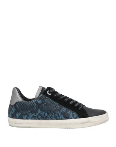 Zadig & Voltaire Woman Sneakers Navy Size 8 Leather In Navy Blue