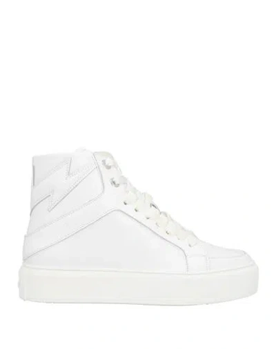 ZADIG & VOLTAIRE ZADIG & VOLTAIRE WOMAN SNEAKERS WHITE SIZE 8 CALFSKIN