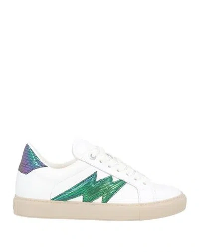Zadig & Voltaire Woman Sneakers White Size 11 Leather