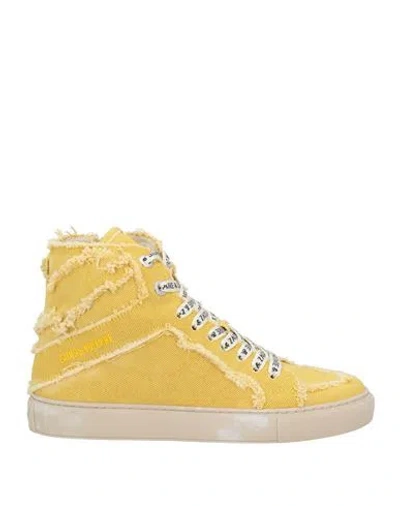 Zadig & Voltaire Woman Sneakers Yellow Size 8 Cotton