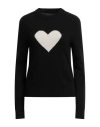 Zadig & Voltaire Womens Noir Lili Heart-intarsia Cashmere Jumper In Black