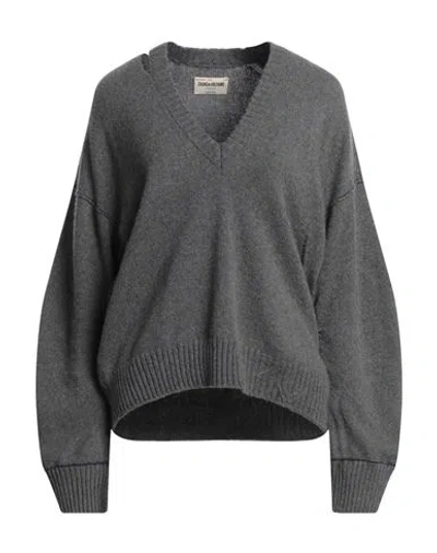 Zadig & Voltaire Woman Sweater Lead Size Xs Wool, Cashmere In Grey
