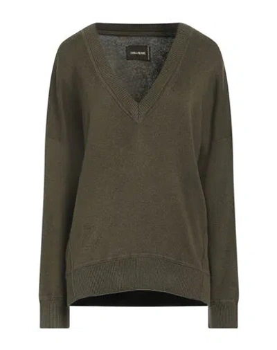 Zadig & Voltaire Woman Sweater Military Green Size L Cotton