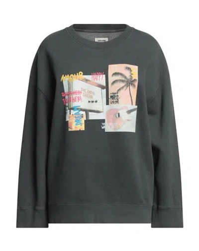 Zadig & Voltaire Woman Sweatshirt Charcoal Size S Organic Cotton, Polyester In Grey