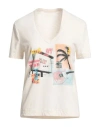 Zadig & Voltaire Woman T-shirt Beige Size S Recycled Polyester, Cotton, Linen In Beige
