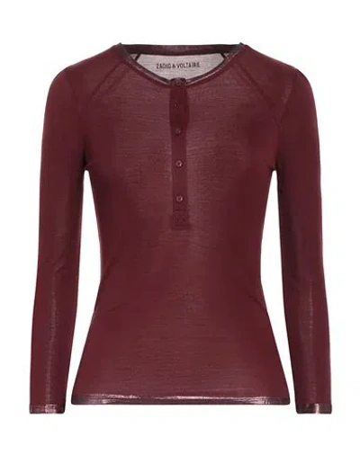 Zadig & Voltaire Woman T-shirt Burgundy Size Xs Modal In Red