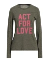 Zadig & Voltaire Woman T-shirt Military Green Size Xs Cotton, Recycled Polyester In Green