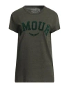 Zadig & Voltaire Woman T-shirt Military Green Size Xs Cotton, Recycled Polyester In Green