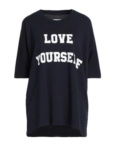 Zadig & Voltaire Woman T-shirt Navy Size S Cotton, Modal In Navy Blue