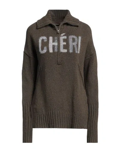 Zadig & Voltaire Woman Turtleneck Military Green Size S Merino Wool