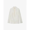 ZADIG & VOLTAIRE ZADIG&VOLTAIRE WOMENS BLANC VOW LOGO-EMBROIDERED SINGLE-BREASTED LINEN BLAZER