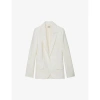 ZADIG & VOLTAIRE ZADIG&VOLTAIRE WOMEN'S BLANC VOW LOGO-EMBROIDERED SINGLE-BREASTED LINEN BLAZER