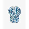 Zadig & Voltaire Tiffiny Crepe Blouse In Garden Flowers In Ecru