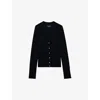Zadig & Voltaire Womens Encre Jemma Diamante-buttoned Merino-wool Cardigan