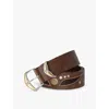 Zadig & Voltaire Womens Heritage Jane Stud-embellished Leather Belt In Heritage